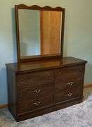 Glass Front Cupboard & Dresser with Mirror