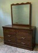Glass Front Cupboard & Dresser with Mirror