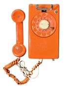 Vintage Retro Orange Rotary Phone
