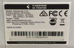 FlashForge Adventurer 3 V2 3D Printer