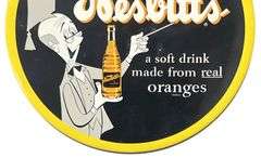 Nesbitt's Orange Celluloid Button Sign