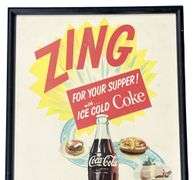 Coca-Cola Framed Advertising