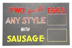 Vintage Restaurant Carboard Advertising Signs