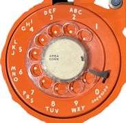 Vintage Retro Orange Rotary Phone