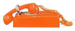 Vintage Retro Orange Rotary Phone