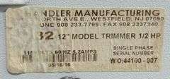 Handler Mfg. Inc. Red-Wing 12" Model Trimmer