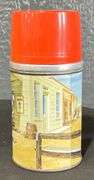 1955 Alladin "Wild Bill Hickock and Jingles" Metal Lunch Box with Thermos