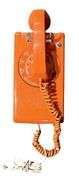 Vintage Retro Orange Rotary Phone
