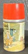 1955 Alladin "Wild Bill Hickock and Jingles" Metal Lunch Box with Thermos