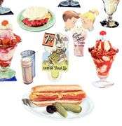 Soda Fountain Carboard Advertising Cutouts