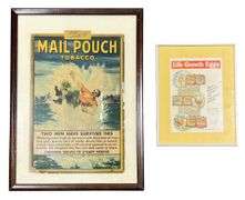 Mail Pouch Tobacco & Purina Chicken Feed Framed Advertisements