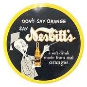 Nesbitt's Orange Celluloid Button Sign