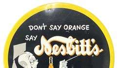 Nesbitt's Orange Celluloid Button Sign