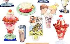 Soda Fountain Carboard Advertising Cutouts