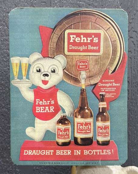 Fehr's Draught Beer Chalk Statue Counter Display