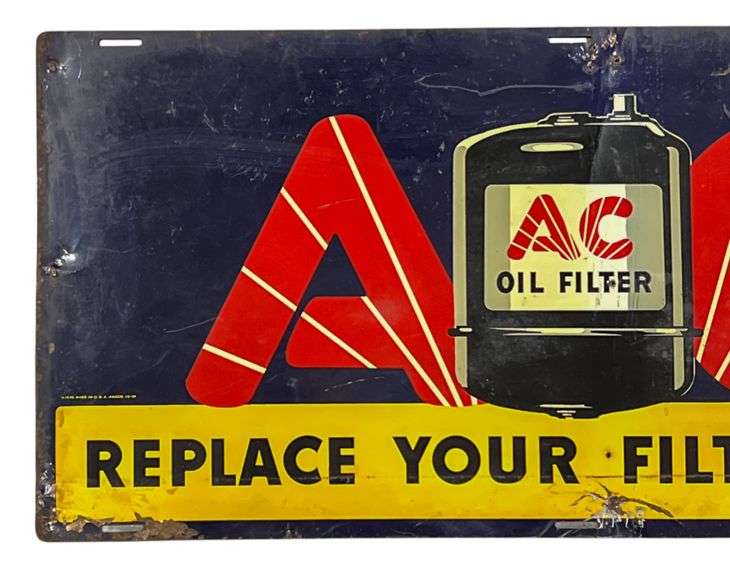 AC Oil Filter Metal Sign