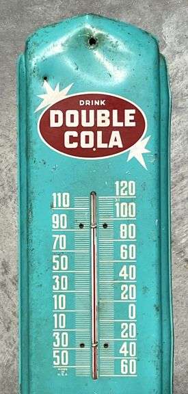Double Cola Metal Thermometer