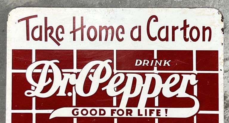 Dr. Pepper "6 Bottles for 25 Cent" Metal Rack Sign