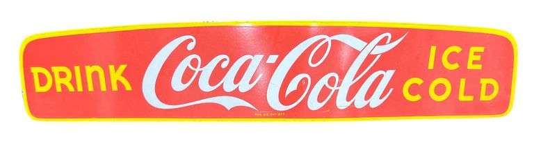 1930s Coca-Cola Delivery Truck Porcelain Cab Topper Sign image