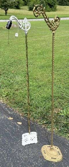 Early Cast Iron Ornate Floor Mounting Reading Lamp