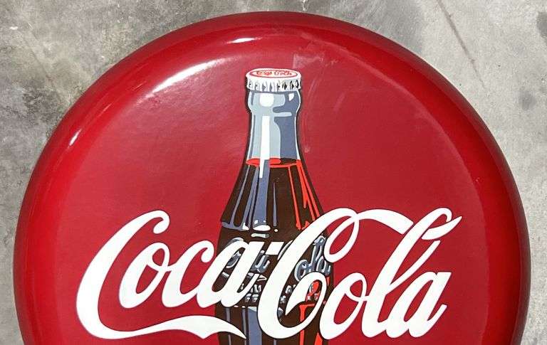 Coca-Cola Porcelain Button Sign