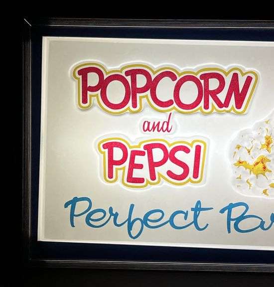 Popcorn & Pepsi Lighted Vac-U-Form Sign