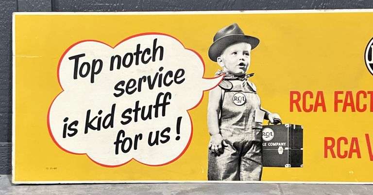 RCA Victor TV Carboard Service Sign