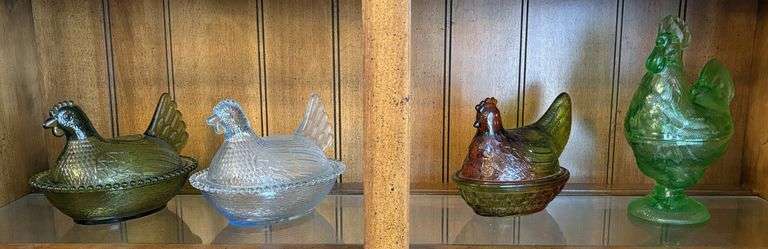 Hen & Rooster Glass Candy Dishes image
