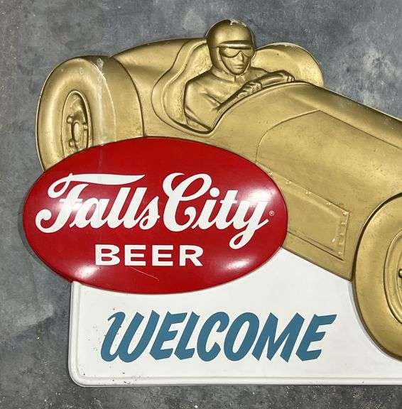 1963 Falls City Beer Vac-U-Form Indy 500 Racer Sign