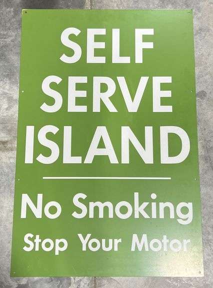 Self Service Island Gas Station Metal Sign image