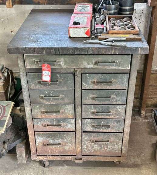 Green Metal Shop Cabinet on Casters
