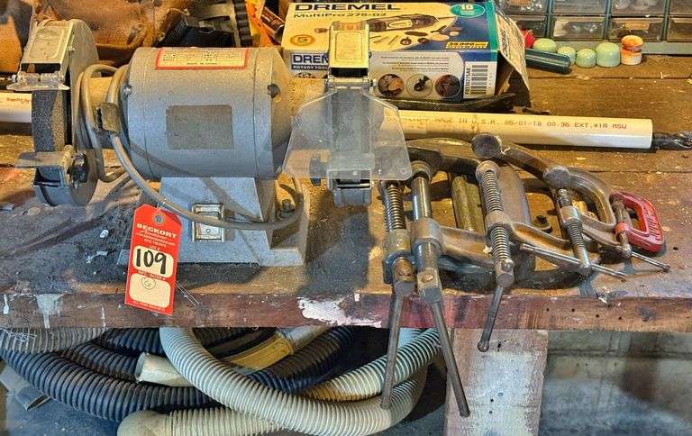 6" Bench Grinder & C-Clamps