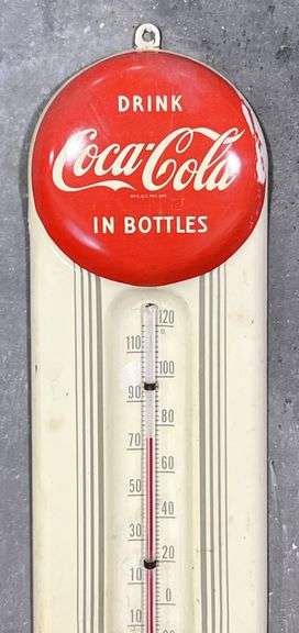 Coca-Cola Red Top Metal Ball Thermometer