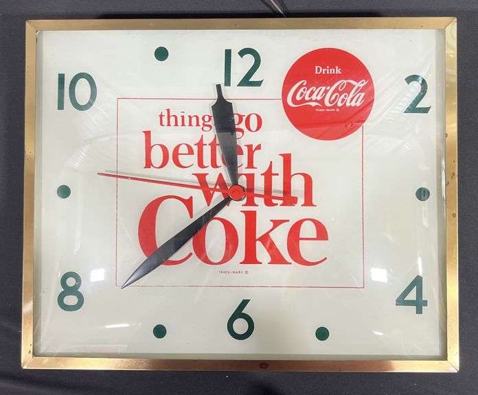 Coca-Cola "Things Go Better with Coke" Swihart Products Lighted Clock image