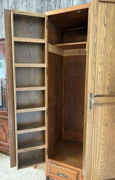 Oak Wardrobe on Castors