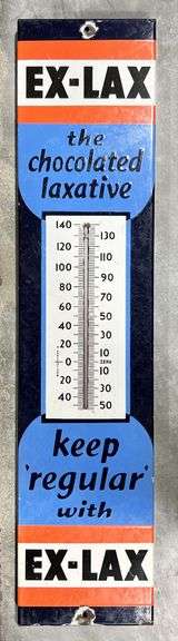 Ex-Lax "The Chocolate Laxative" Drug Store Porcelain Thermometer image