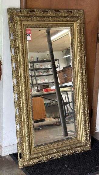 Massive Guiled Beveled Mirror