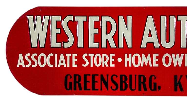 Western Auto "Greensburg, KY" Metal Store Sign