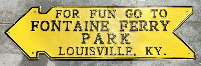Fontaine Ferry Park Louisville, KY. Metal Arrow Sign image