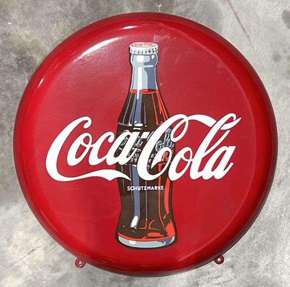 Coca-Cola Porcelain Button Sign image