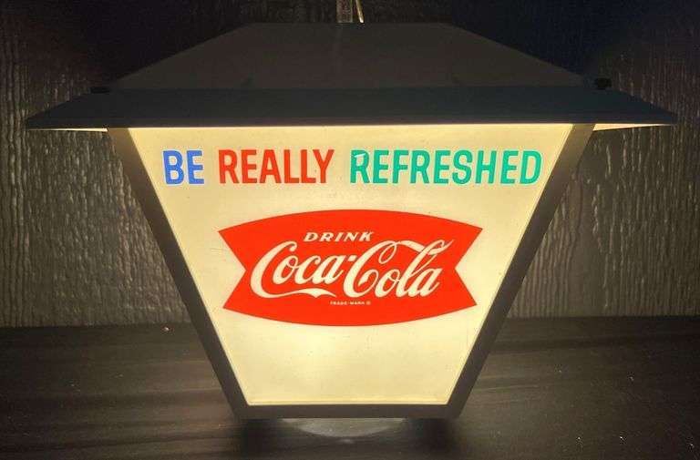 Coca-Cola "Big King Size" Lighted Rotating Lantern Display image