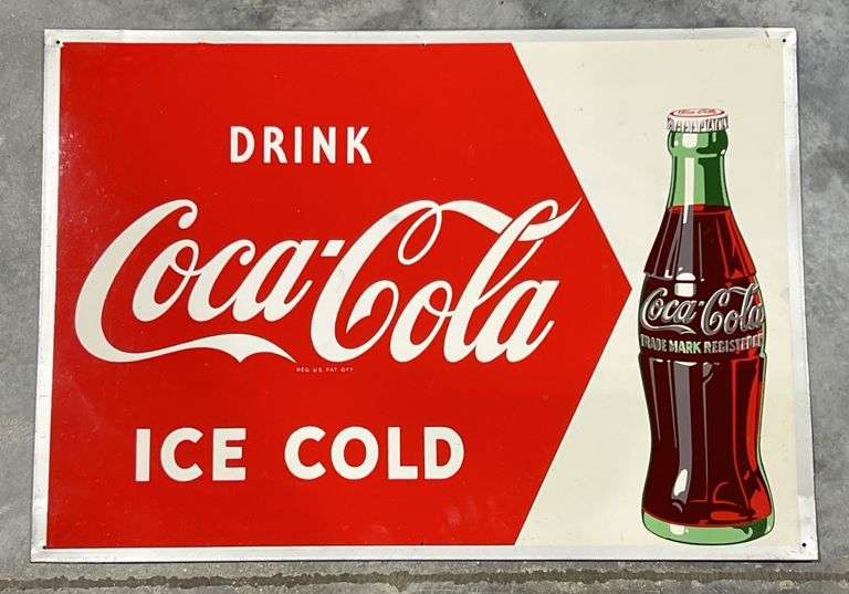 1952 Coca-Cola Arrow Metal Sign image