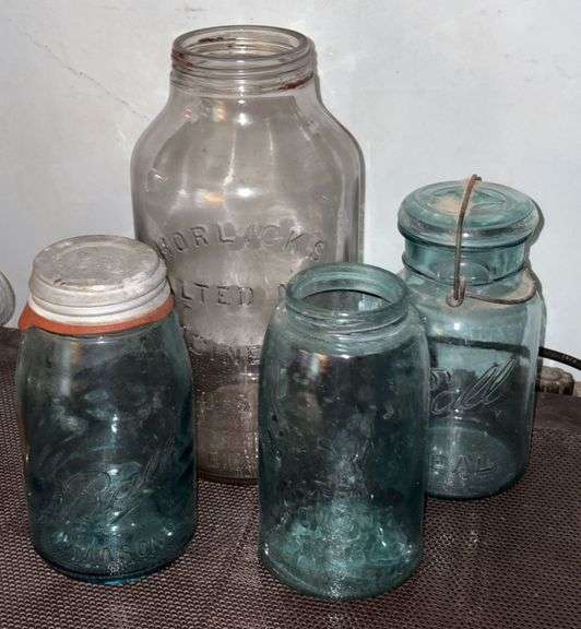 Horlick's Malted Milk Jar & Blue Canners