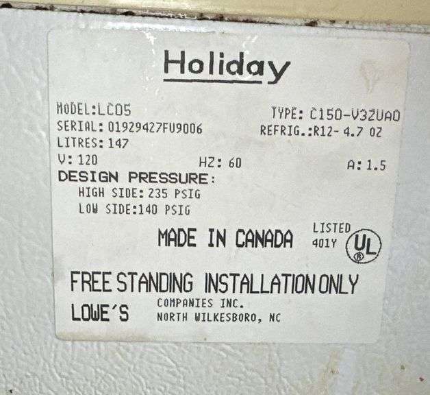 Holiday LC05 Chest Freezer