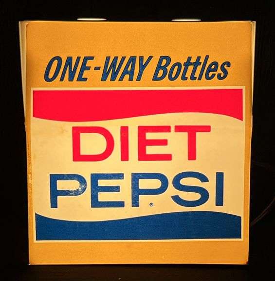 Diet Pepsi "One-Way Bottles" 6-Pack Lighted Sign image