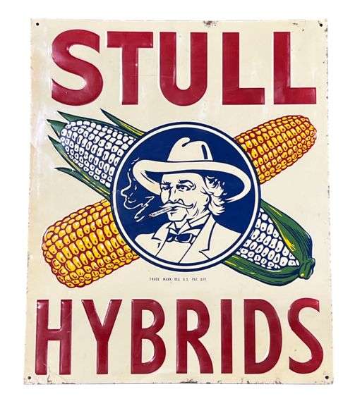 Stull Hybrids Seed Corn Metal Dealer Sign image