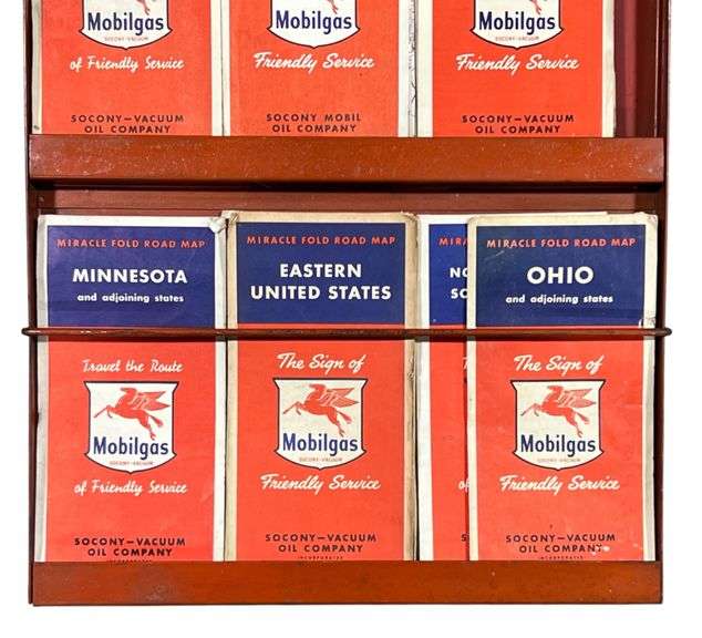 Mobilgas Road Maps, "Another Friendly Service" Road Map Metal Holder