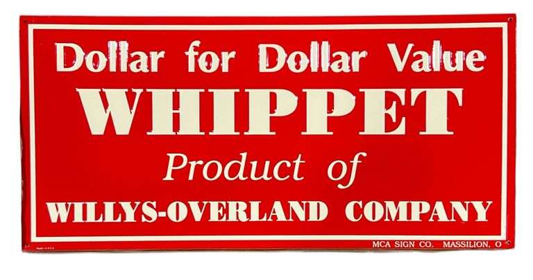 Willys Overland Company Whippet Metal Auto Sign image