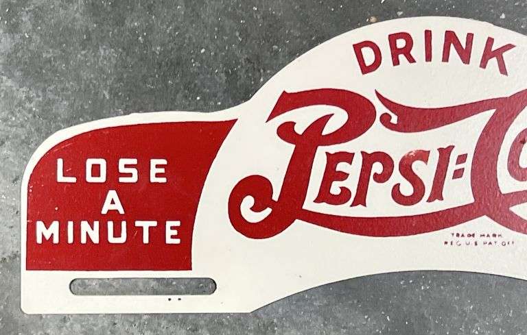 Pepsi-Cola Metal License Plate Topper
