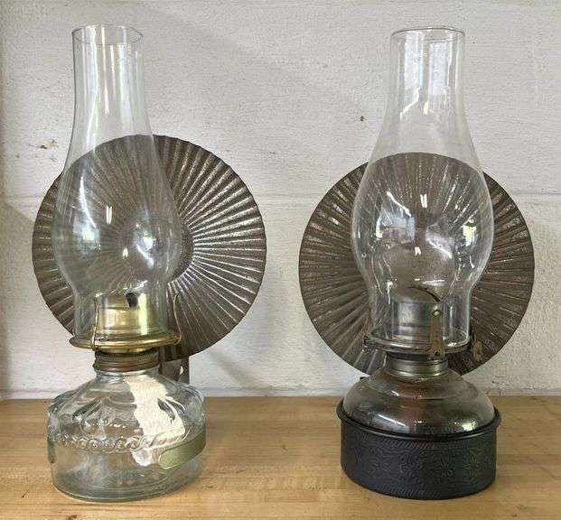 Early Wall-Mounted Oil Lamps with Reflector